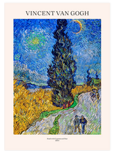 Van Gogh Road with Cypress and Star - Art Print